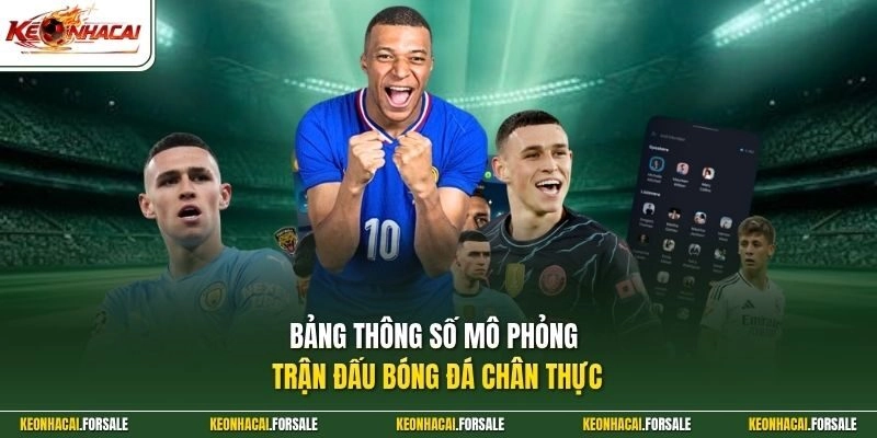 Bảng thông số mô phỏng trận đấu bóng đá chân thực