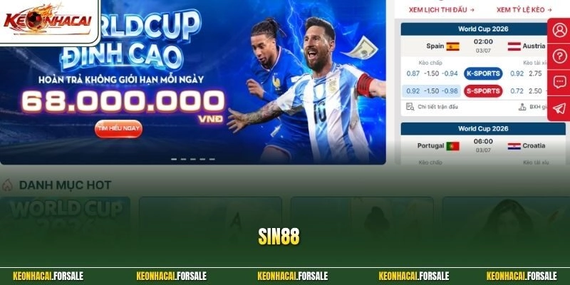 SIN88 - Sân Chơi Thể Thao Cá Cược Đỉnh Cao World Cup 2026